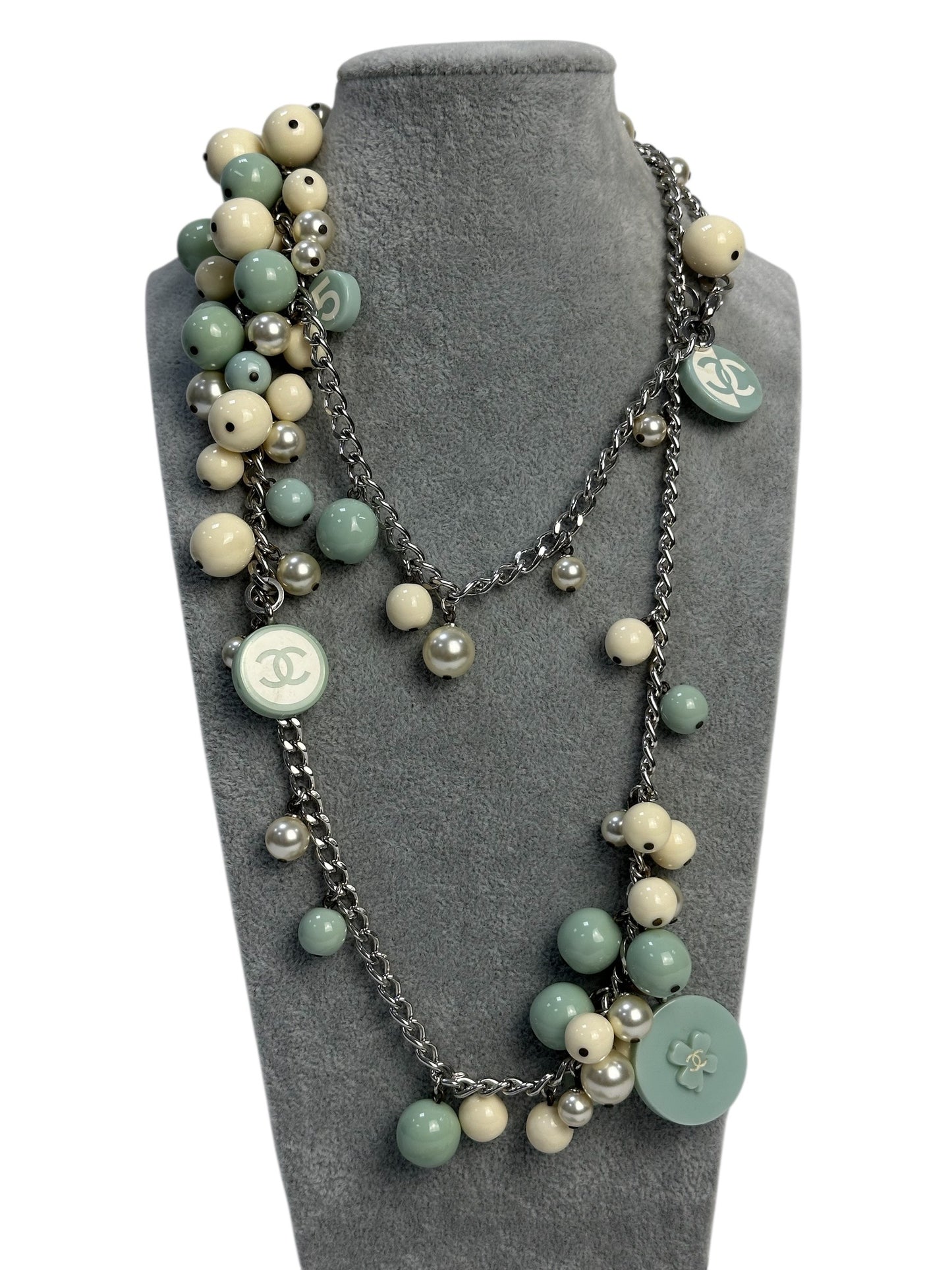 Chanel pastel jewelry set of necklace and bracelet