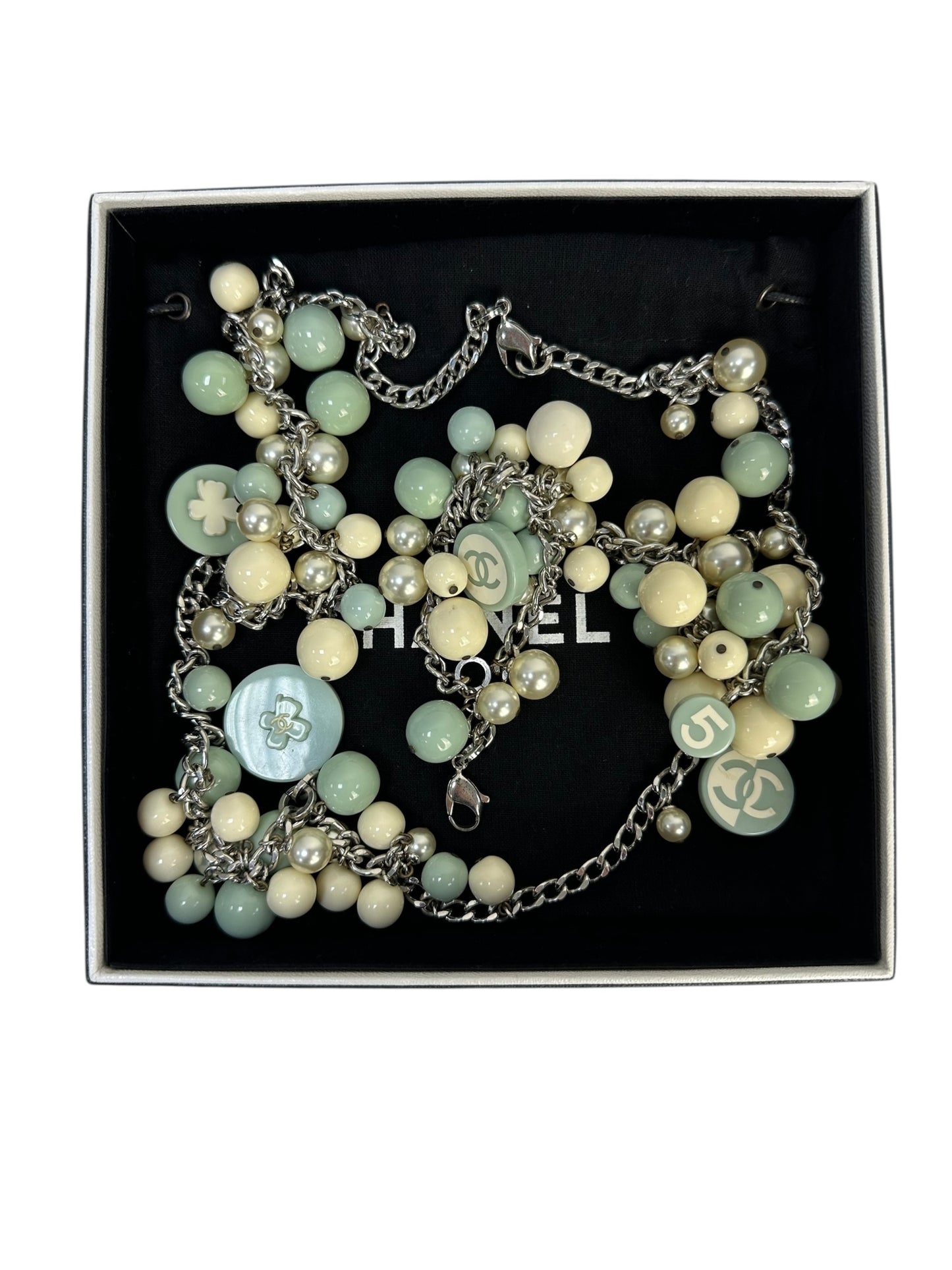 Chanel pastel jewelry set of necklace and bracelet