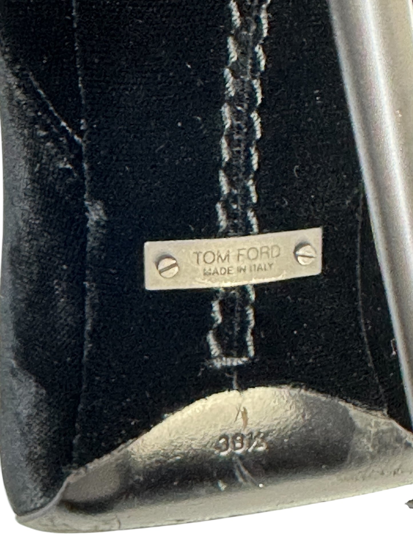 Black suede heeled ankle boots