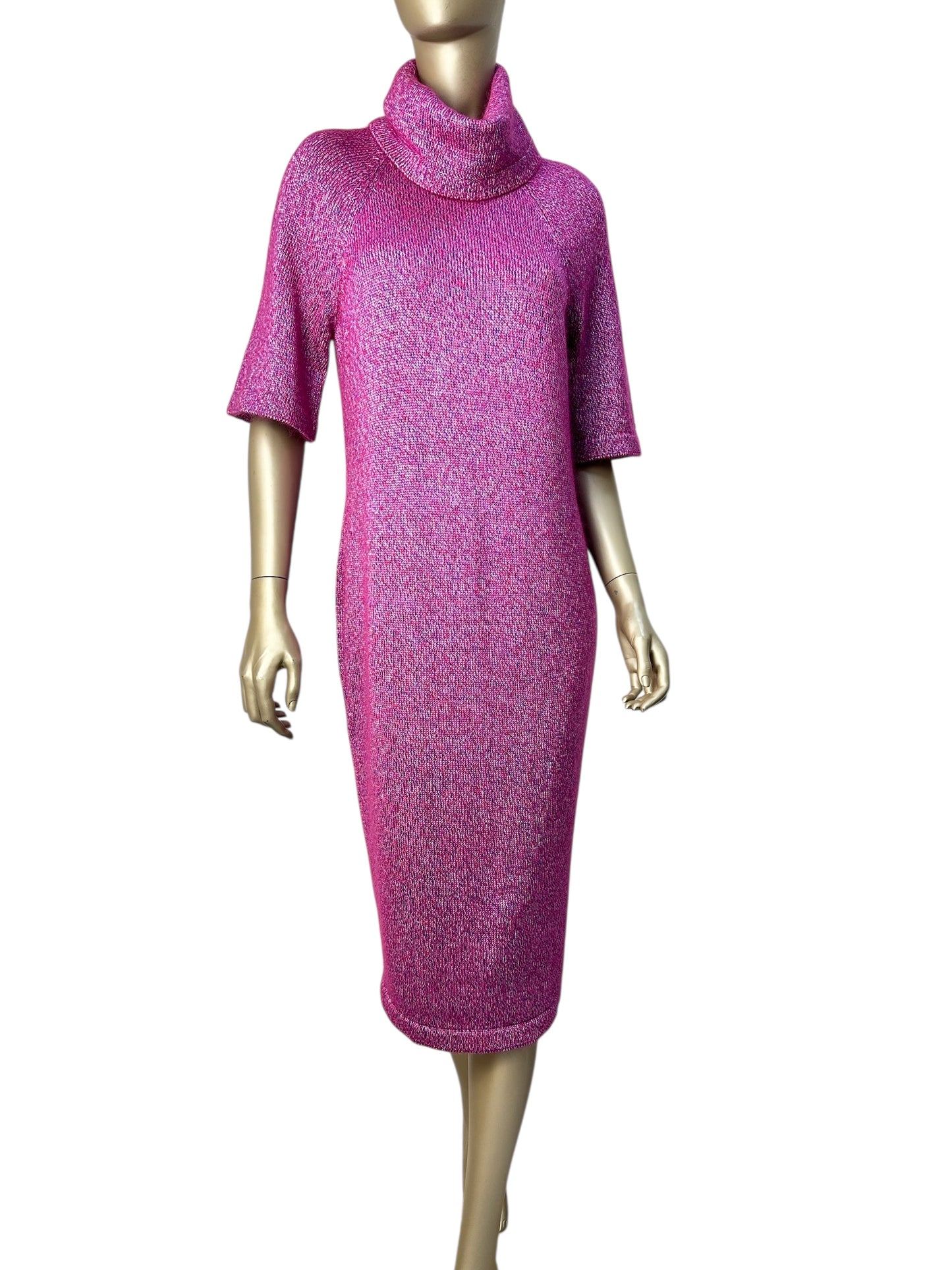 Chanel knitted midi dress with cowl neck