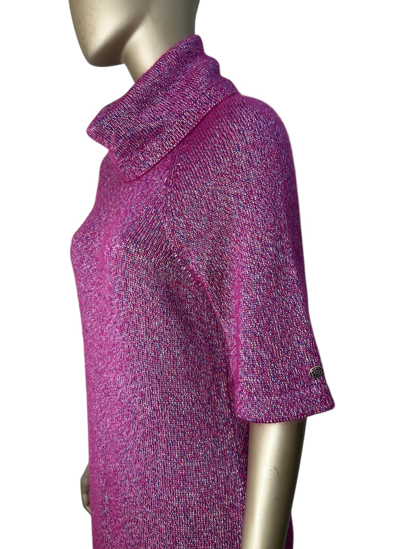 Chanel knitted midi dress with cowl neck