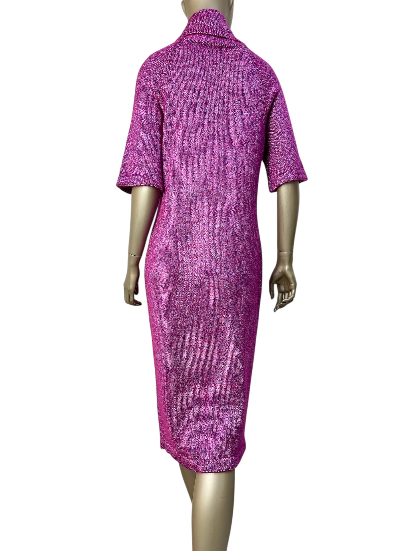 Chanel knitted midi dress with cowl neck