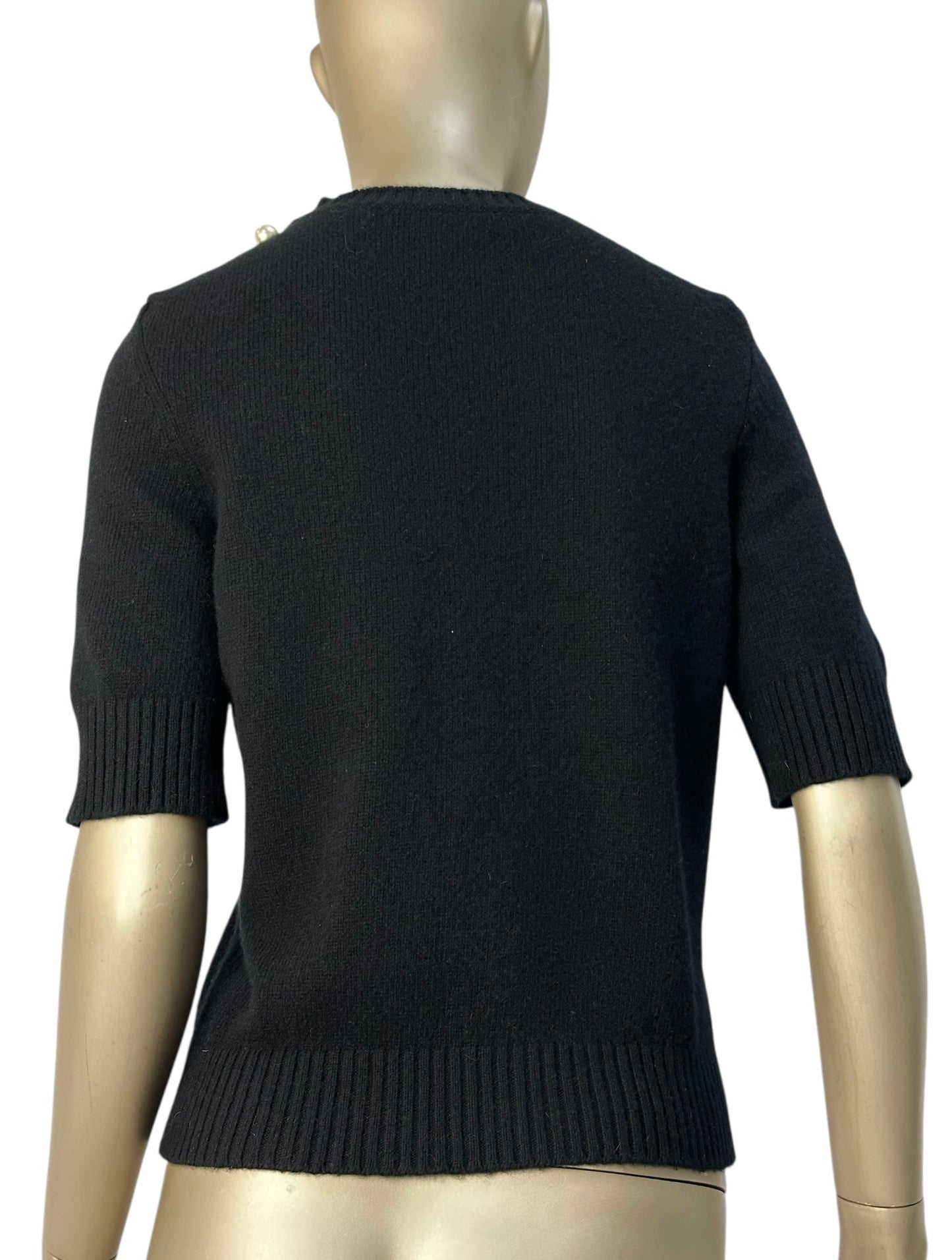 Chanel cashmere top with pearl buttons