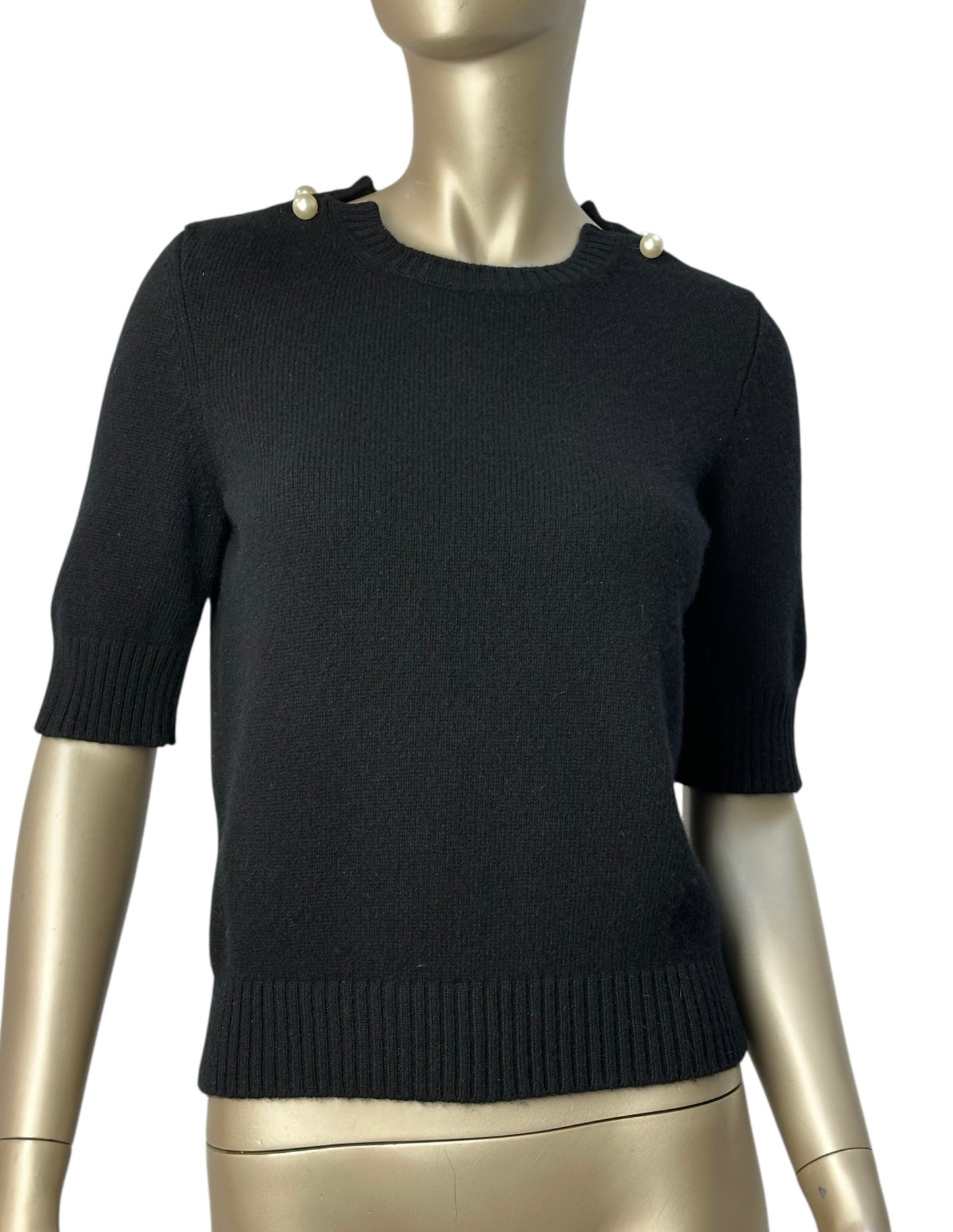 Chanel cashmere top with pearl buttons