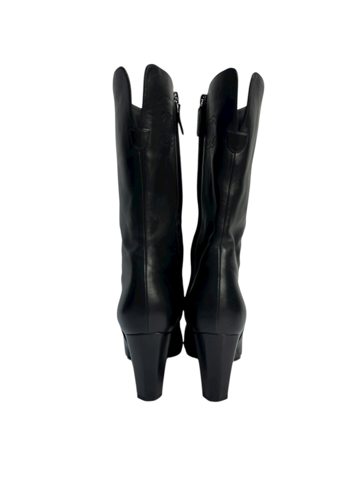 Chanel leather heeled boots