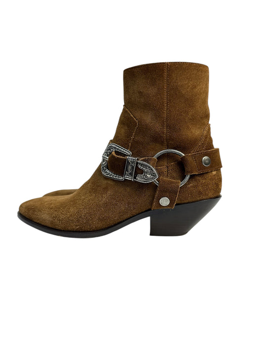 Saint Laurent suede cowboy boots