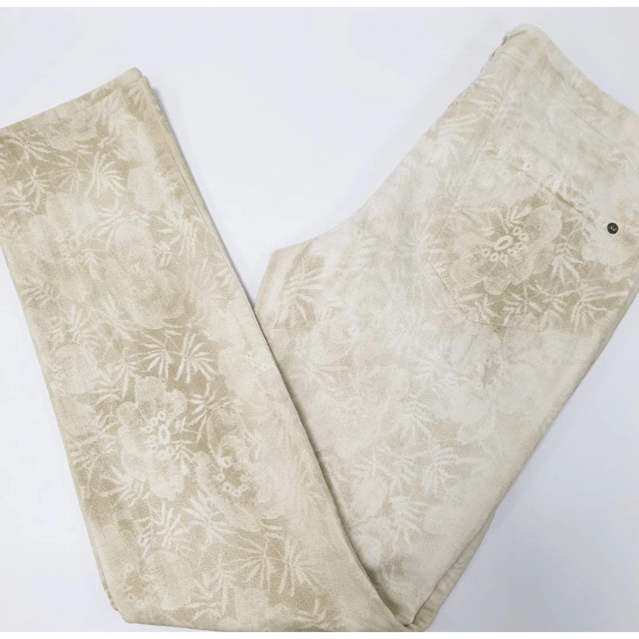 CHANEL Camélias Print Jeans Sz.44 Pre-owned