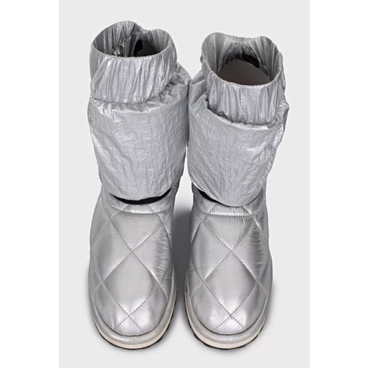 Dolce & Gabbana Silver Elastic Ankle Boots - Size 39 Pre-owned