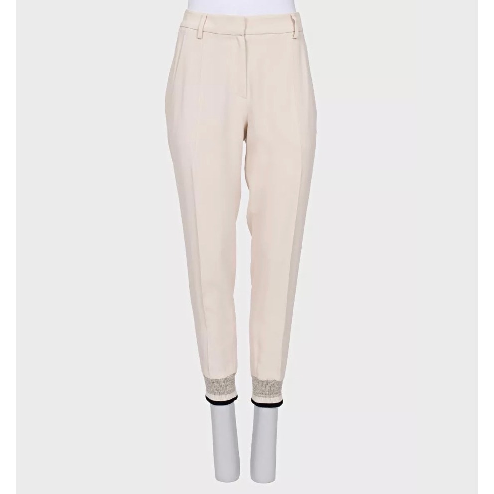 Brunello Cucinelli White Tapered Trousers - Size 42\M Pre-owned