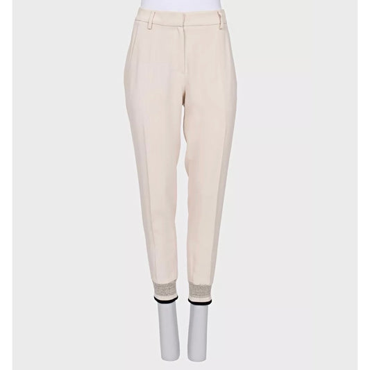 Brunello Cucinelli White Tapered Trousers - Size 42\M Pre-owned