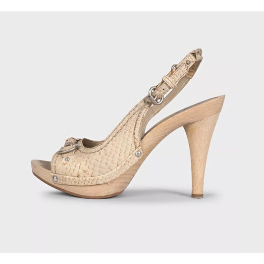 Christian Dior Beige  Leather Sandals Sz.35 Pre-owned