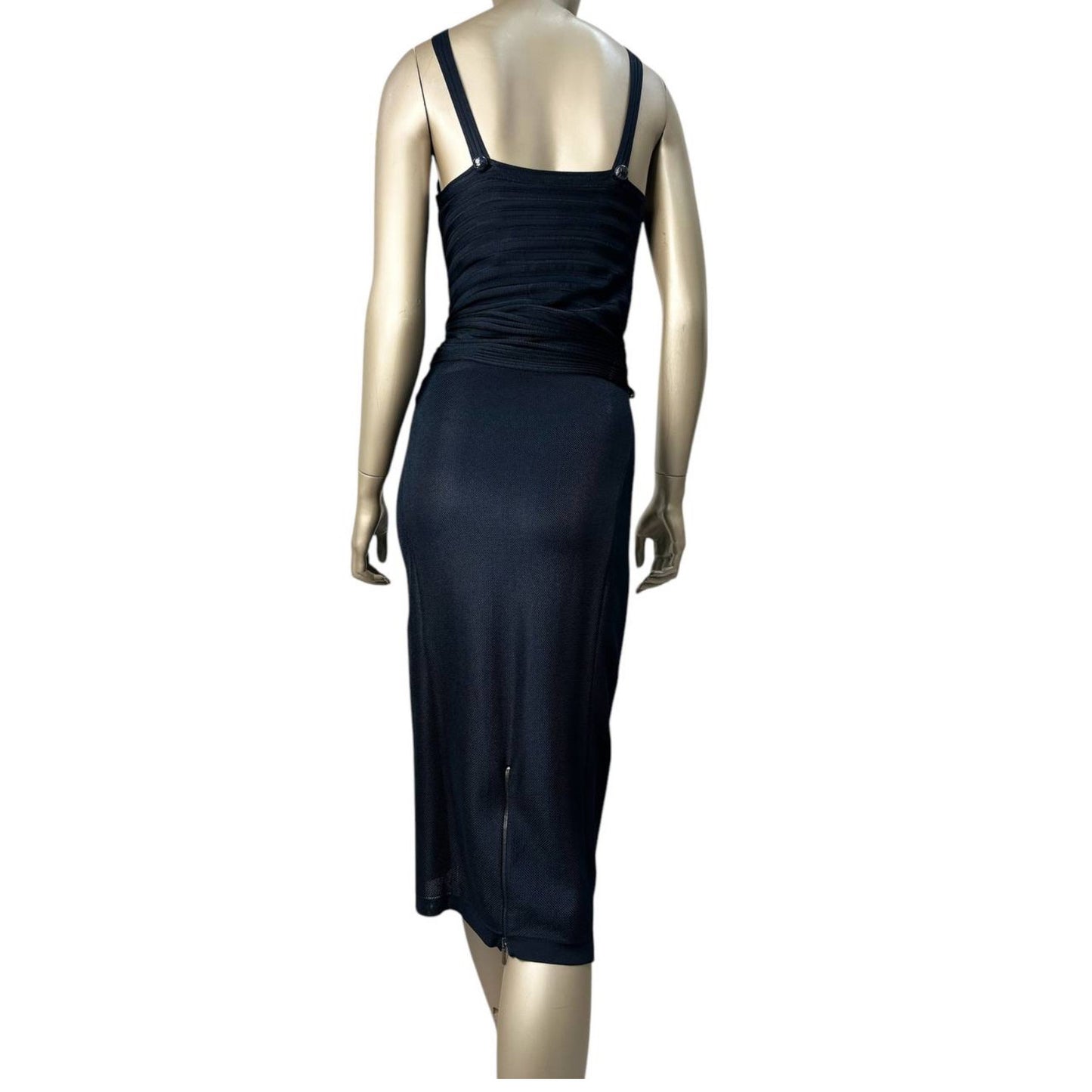 Chanel Black Sleeveless Waist Tie Dress  Sz. 38 Pre-owned