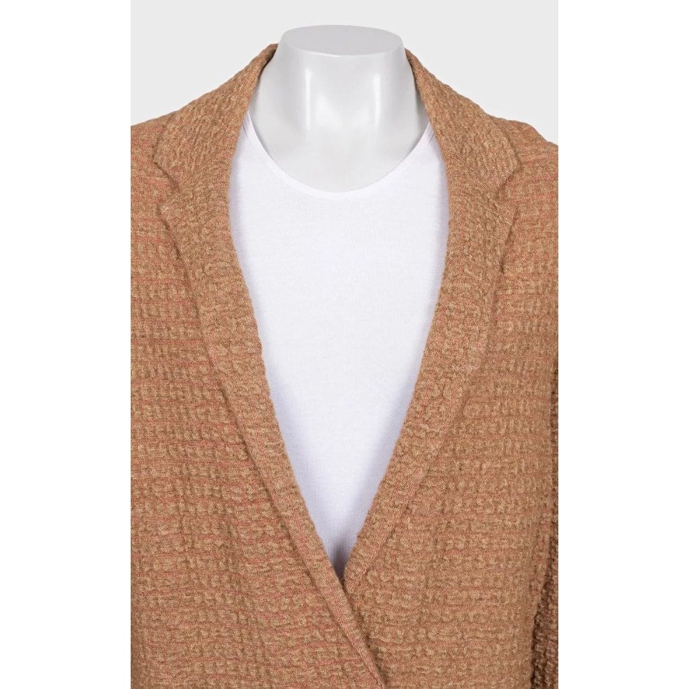 Sonia Rykiel Brown Mixed Knit Button-Up Cardigan, Size S pre-owned