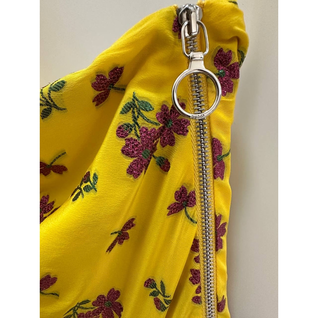 Gucci SS2008 Yellow Floral One-Shoulder Dress Sz.42 Pre-owned