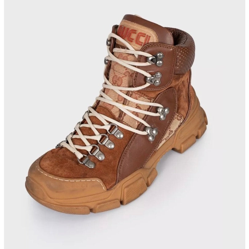 Gucci Brown Suede Lace-Up Ankle Boots - EU 39 Pre-owned