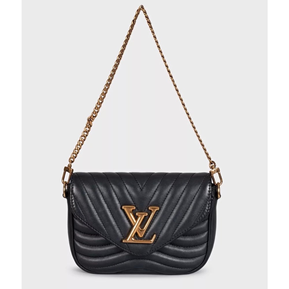 Louis Vuitton New Wave Multi Pochette Black Leather Crossbody Bag Pre-owned