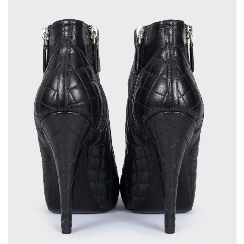 Chanel Quilted Leather Ankle Boots - Size 36 Pre-owned