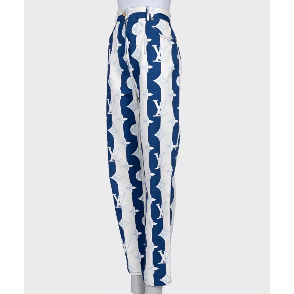 Louis Vuitton Monogram Striped Tapered Jeans - FR42/M Pre-owned