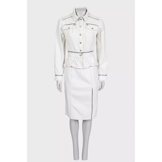 Christian Dior Structured White Jacket Skirt Suit Sz.M Pre-owned
