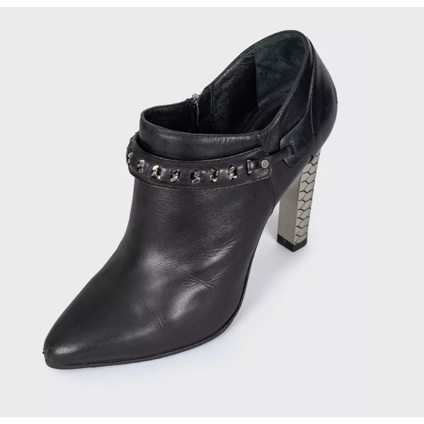 Roberto Cavalli Black Leather Ankle Boots sz.40 pre-owned