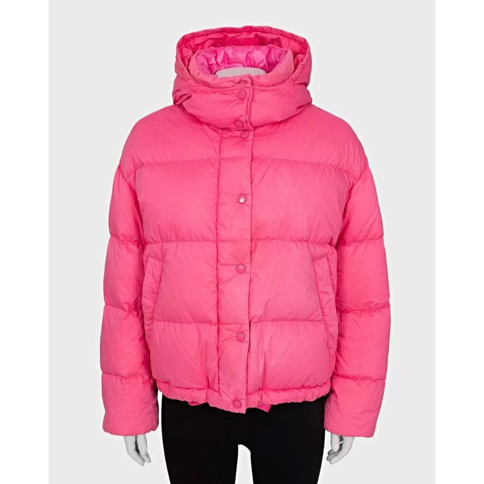 Moncler Pink Down Puffer Jacket with Detachable Hood Sz.2/XS pre-owned