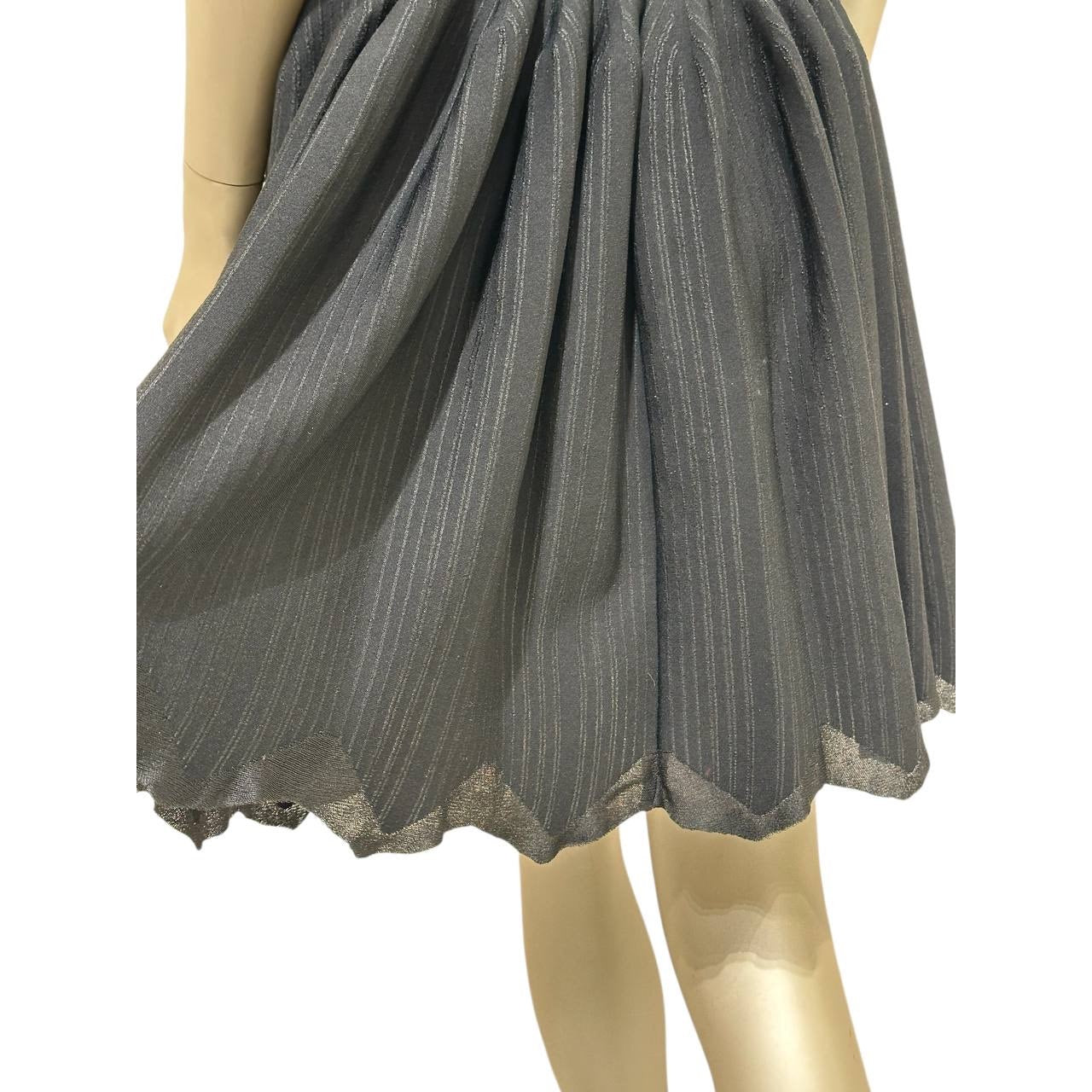 Alaïa Black Viscose Pleated Mini Dress - Size 38 Pre-owned