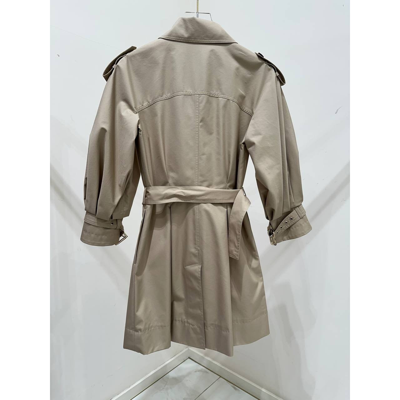 Cavalli Elegant Beige Double-Breasted Trench Coat Sz.40 Pre-owned
