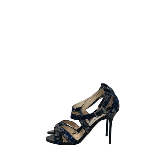 Jimmy Choo Blue Crossover Strap Sandals - Sz 37.5 Pre-owned