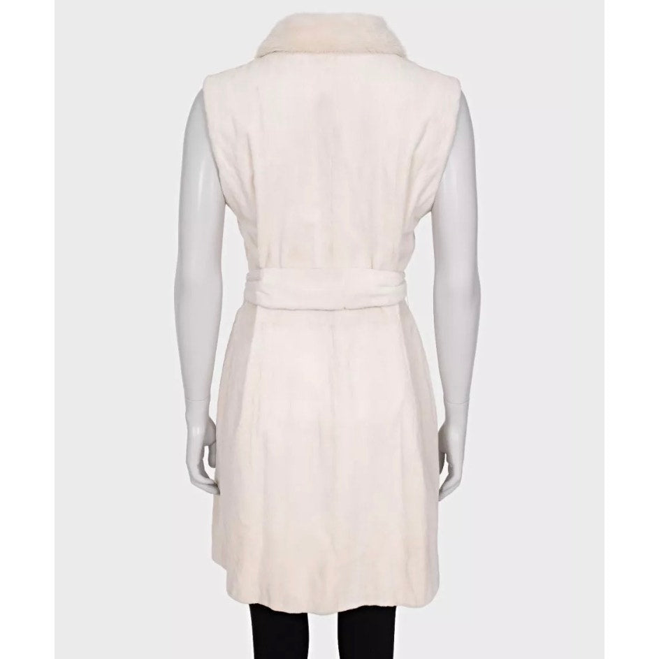 Zilli Luxury White Mink Fur Vest - Size 40/ L Pre-owned