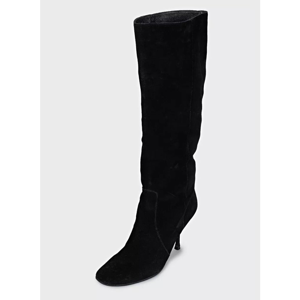 Gucci Black Suede Knee-High Stiletto Boots EU 38 Pre-owned