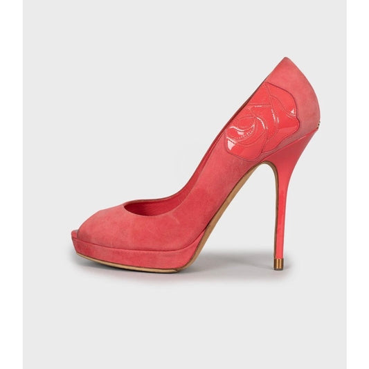 Christian Dior Pink Suede Open Toe Stiletto Pumps Sz.39 Pre-owned