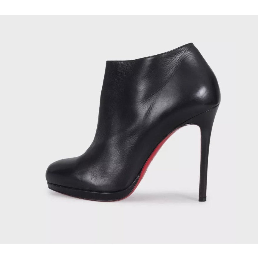 Christian Louboutin Black Leather Stiletto Ankle Boots Sz.39 Pre-owned