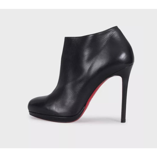 Christian Louboutin Black Leather Stiletto Ankle Boots Sz.39 Pre-owned