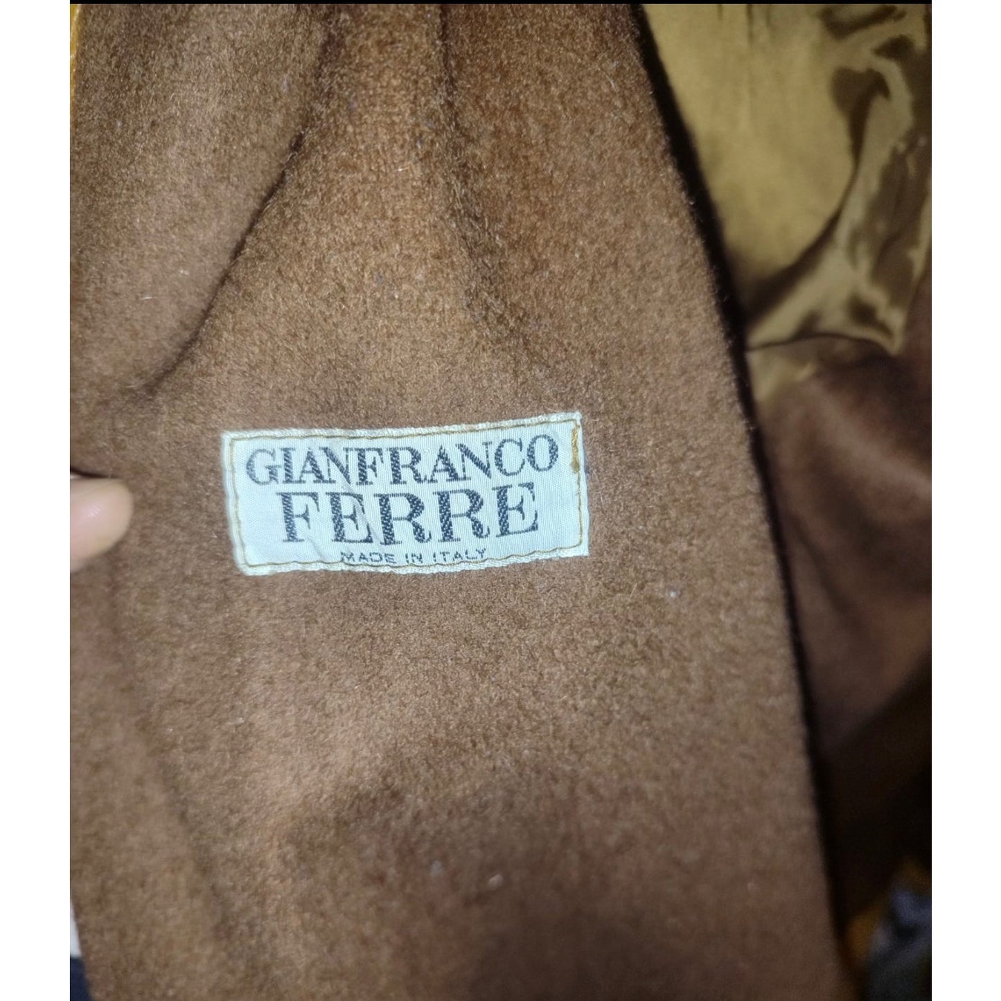 Ferre Classic Brown Leather Jacket Sz M Pre-owned