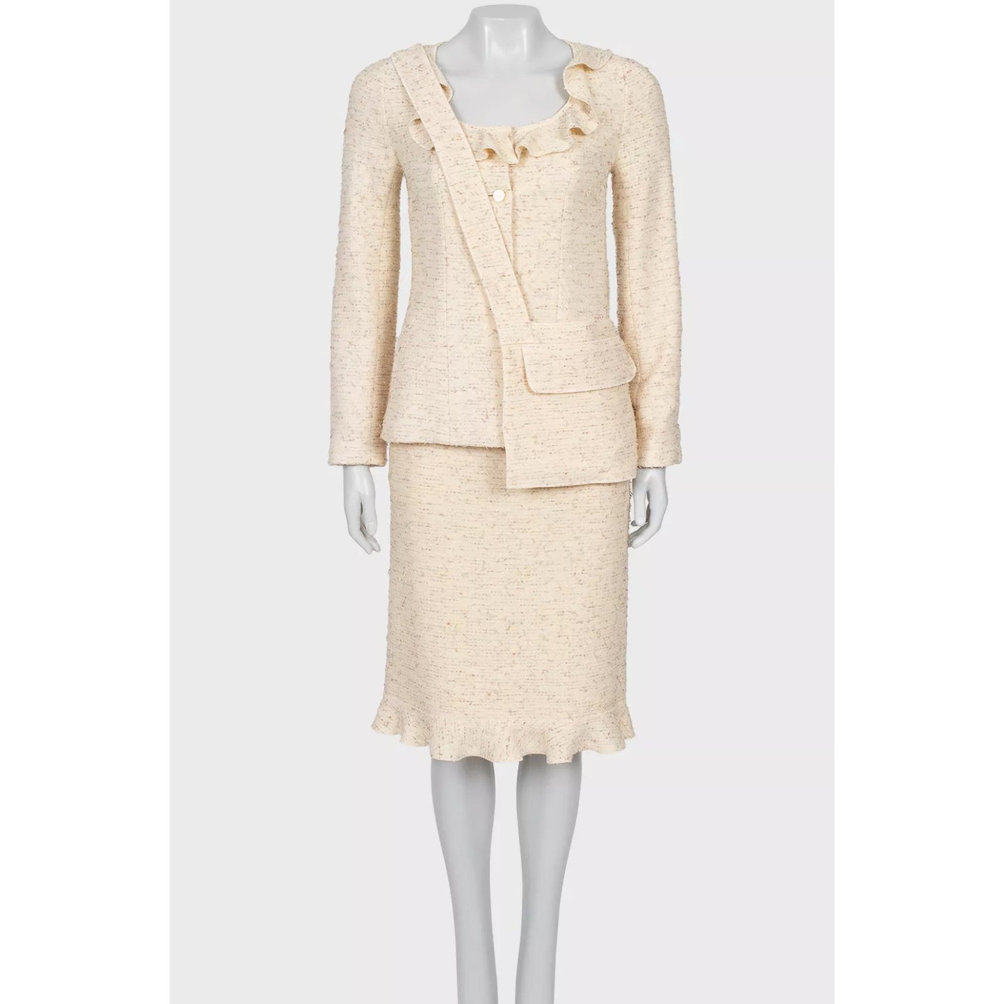 Chanel 1999/2000 Mary Quant Ivory Tweed Suit - Size 36