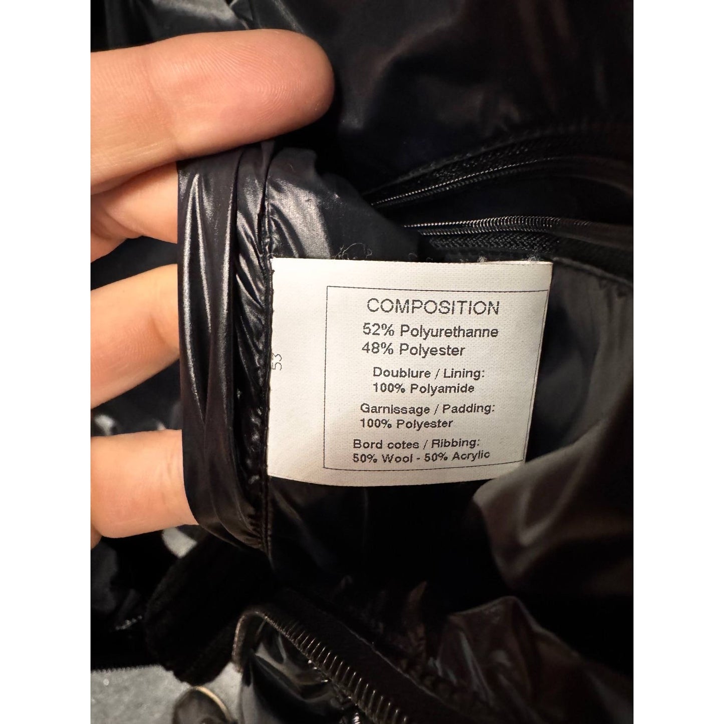 Chanel Fall 2011 Black Polyurethane Fitted Jacket FR40 Pre-owned