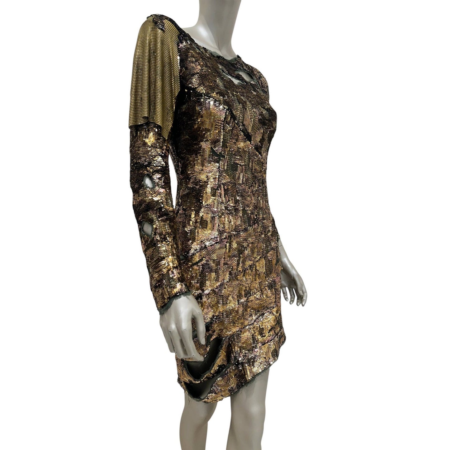 Balmain Gold Sequin Dress - SS10 Collection Size 38 Pre-owned