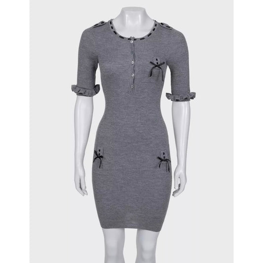 Christian Dior Grey Fitted Cashmere Blend Dress - FR36 | S pre-owned