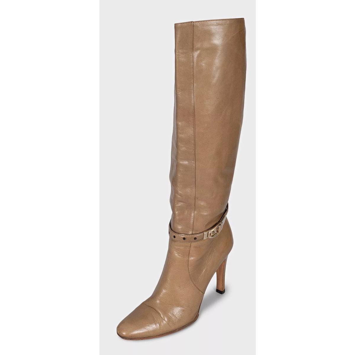 Gucci Green Leather Heeled Boots, Size 37 EU Pre-owned