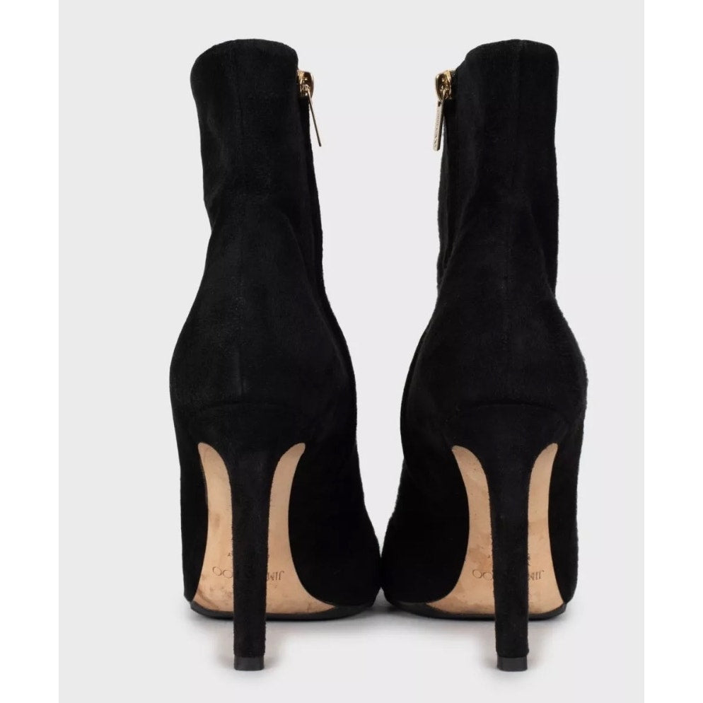 Jimmy Choo Loretta Black Suede Ankle Boots - Sz 39 Pre-owned