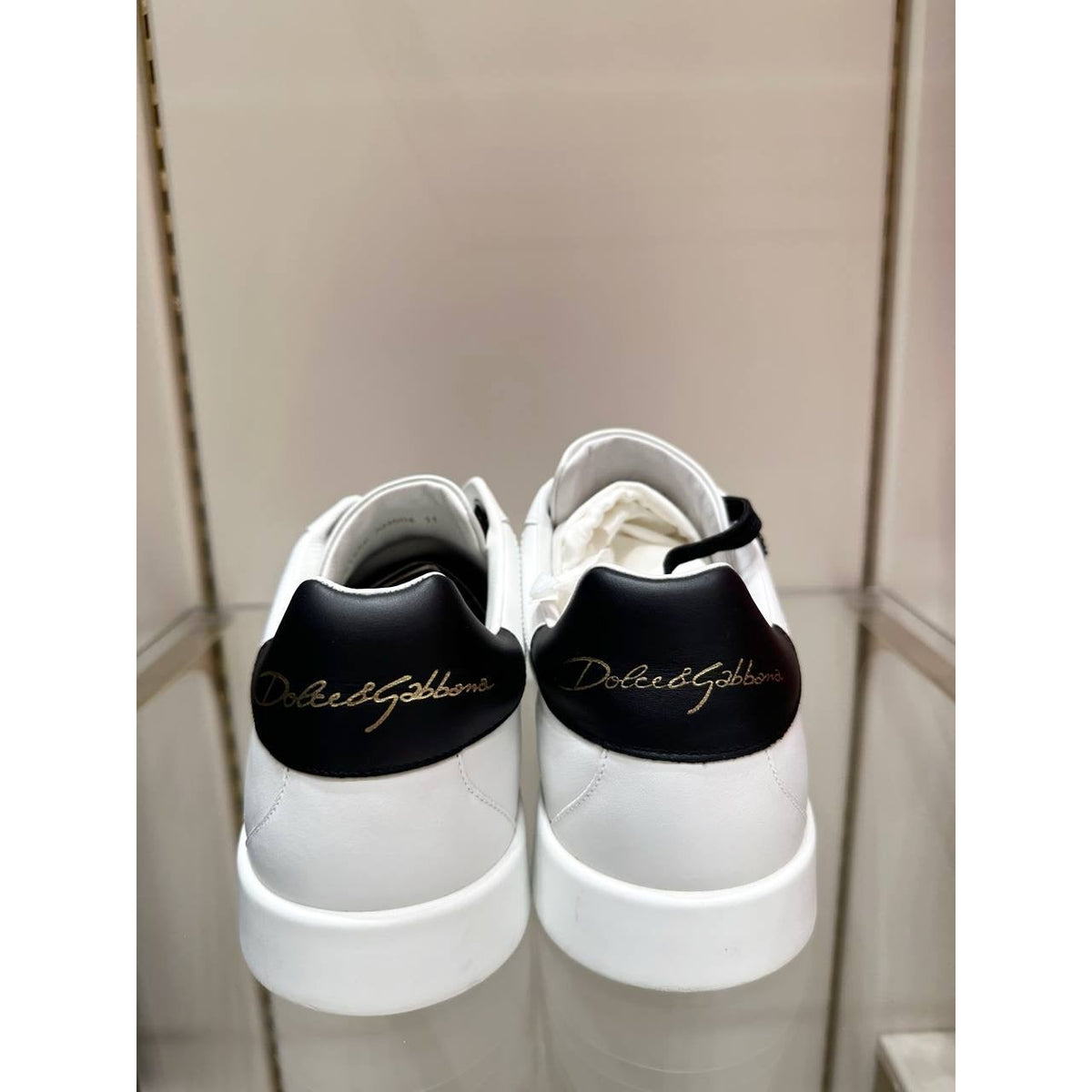 NWOB Dolce & Gabbana White Leather DG Logo Sneakers Sz.44/11 Pre-owned