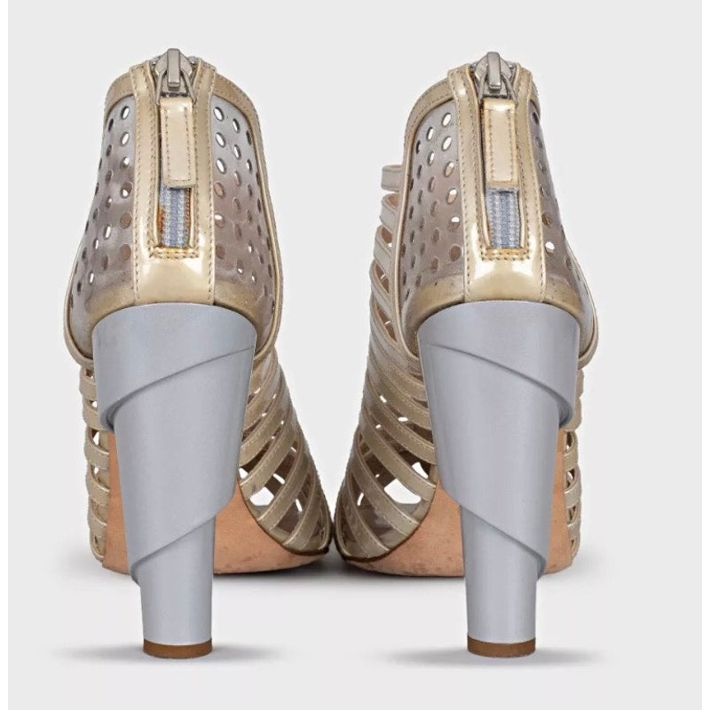 Chanel Cruise 2009 Gold Sculpted Heel PumpsSz.36 Pre-owned