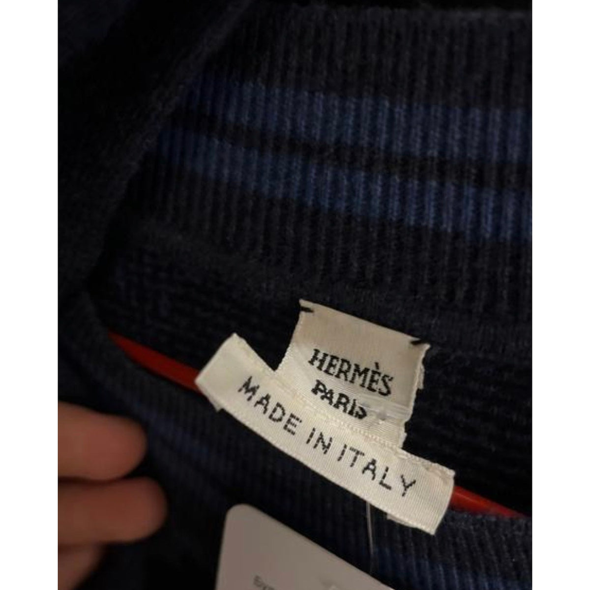 NWOT Hermès Navy Blue Wool Polka Dot Oversized Dress EU 34 XS pre-owned