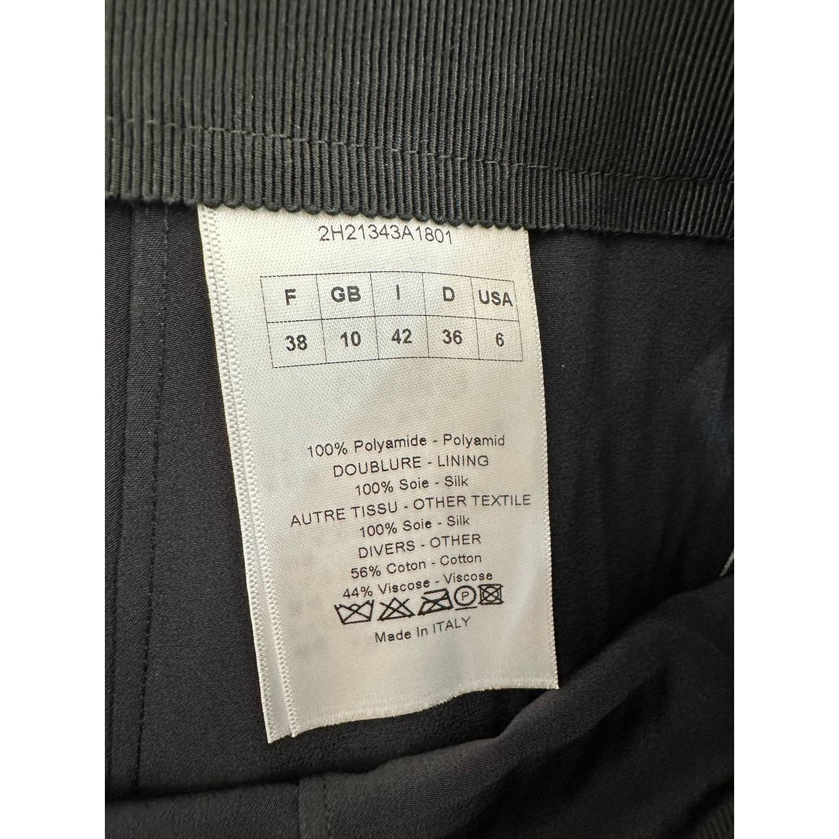 Christian Dior Black Pleated Midi Skirt Sz.38 Pre-owned