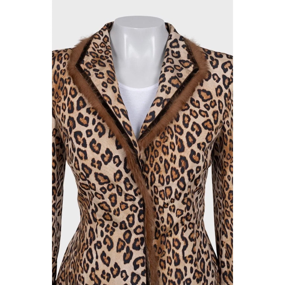 Alexander McQueen Cropped Animal Print Jacket IT 42 M Pre-owned