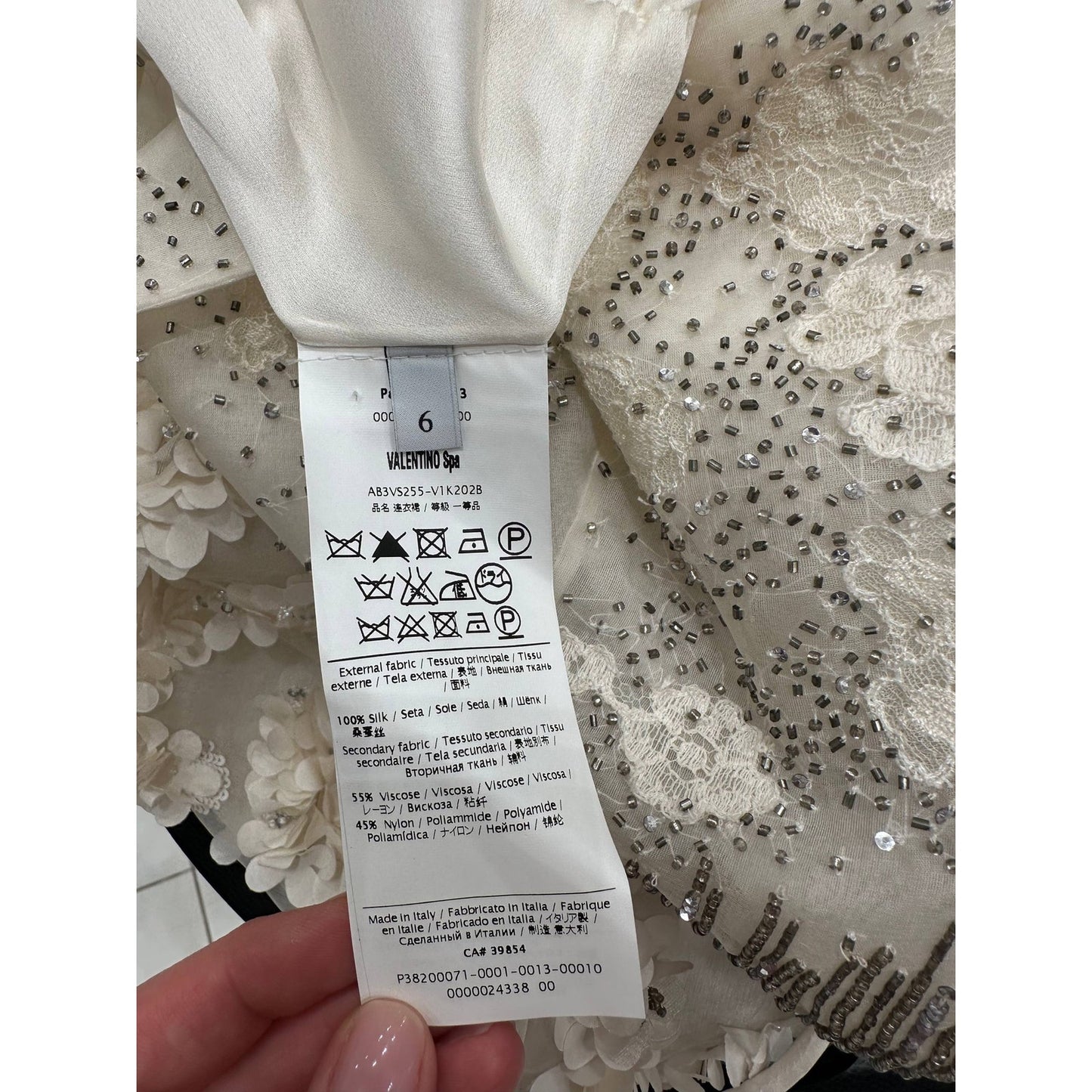 Valentino Silk Floral Appliqué Cocktail Dress Sz.6 Pre-owned