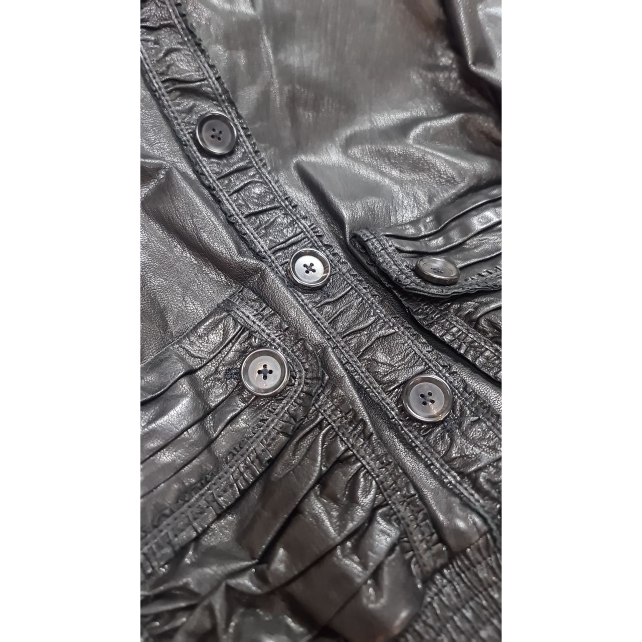 Bottega Veneta Black Leather Jacket Sz.42 Pre-owned