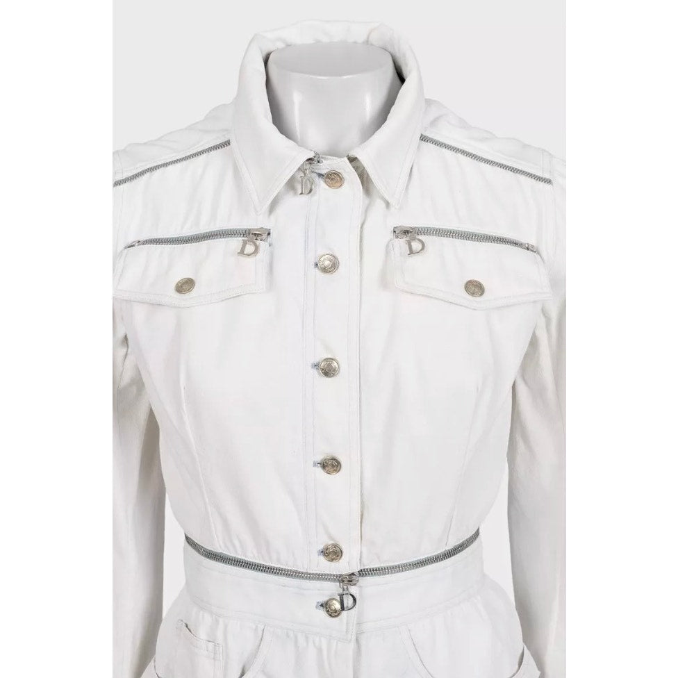 Christian Dior Structured White Jacket Skirt Suit Sz.M Pre-owned