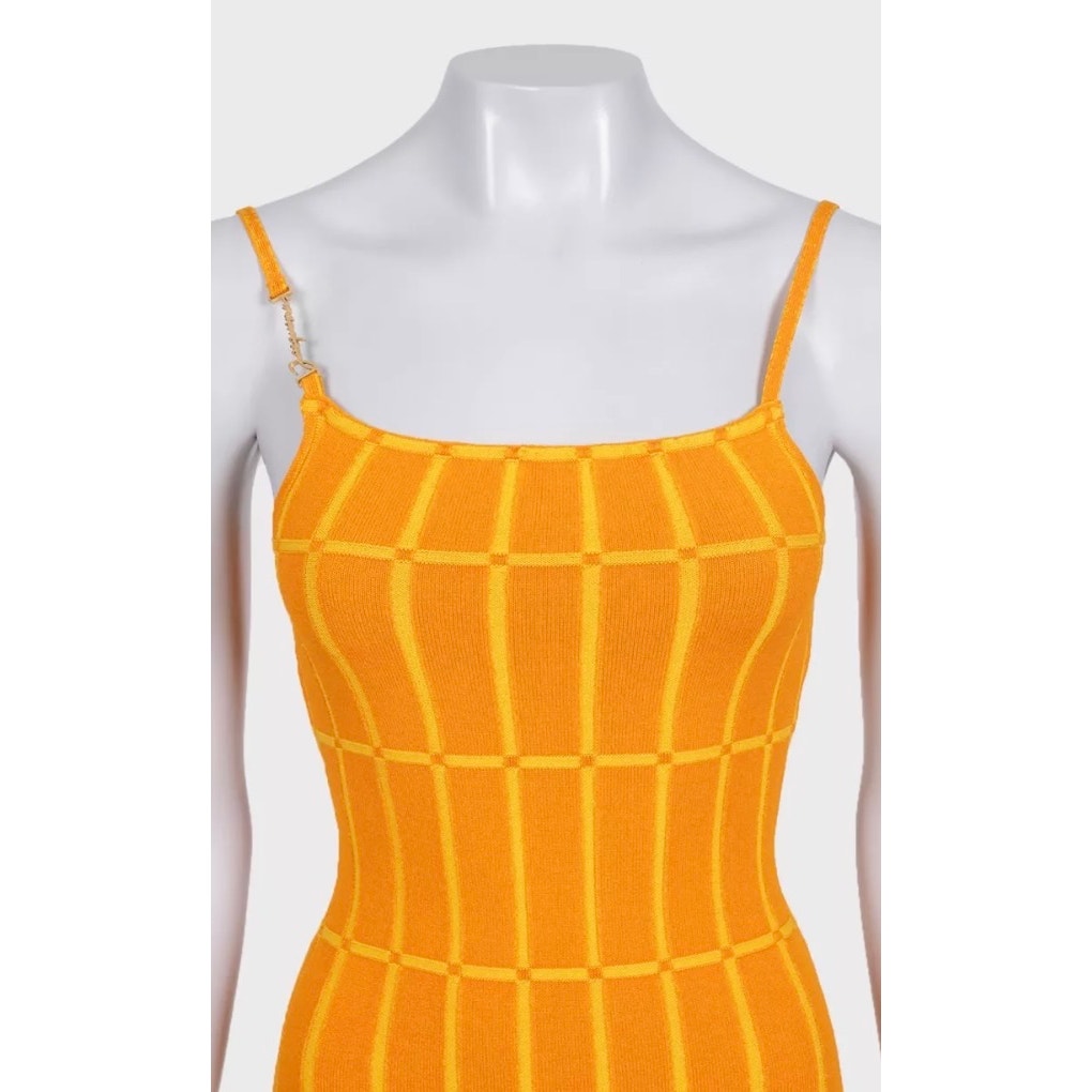 Jacquemus Vibrant Orange Maille Malha Knit Mini Dress S EU36 pre-owned
