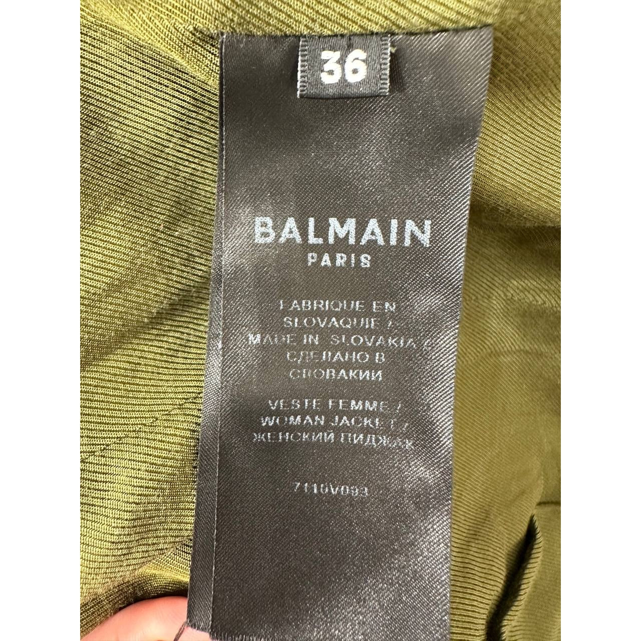 Balmain Green Twill Suit - EU 36 (S) Pre-owned